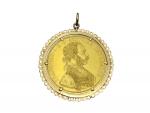 PIECE or de 4 ducats 1915 monture or en pendentif...