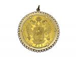 PIECE or de 4 ducats 1915 monture or en pendentif...