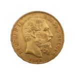 Une PIECE or 20 francs, Léopold II, 1877 
Lot conservé...