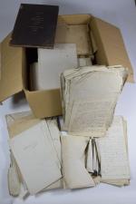 Un carton d'archives sur les travaux médicaux du Baron Lucien...