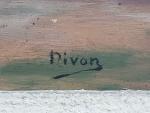 DIVON (XXème)
Bretonne admirant les voiliers
Huile sur panneau signée en bas...