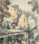 Jan VAN BLOPPOEL [hollandais] (1920-1972)
Paysage
Pastel signé en bas à droite
34.5...