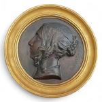 d'après Guillaume GROOTAERS (1816-1882)
Portrait de dame de profil
Bronze patiné et...